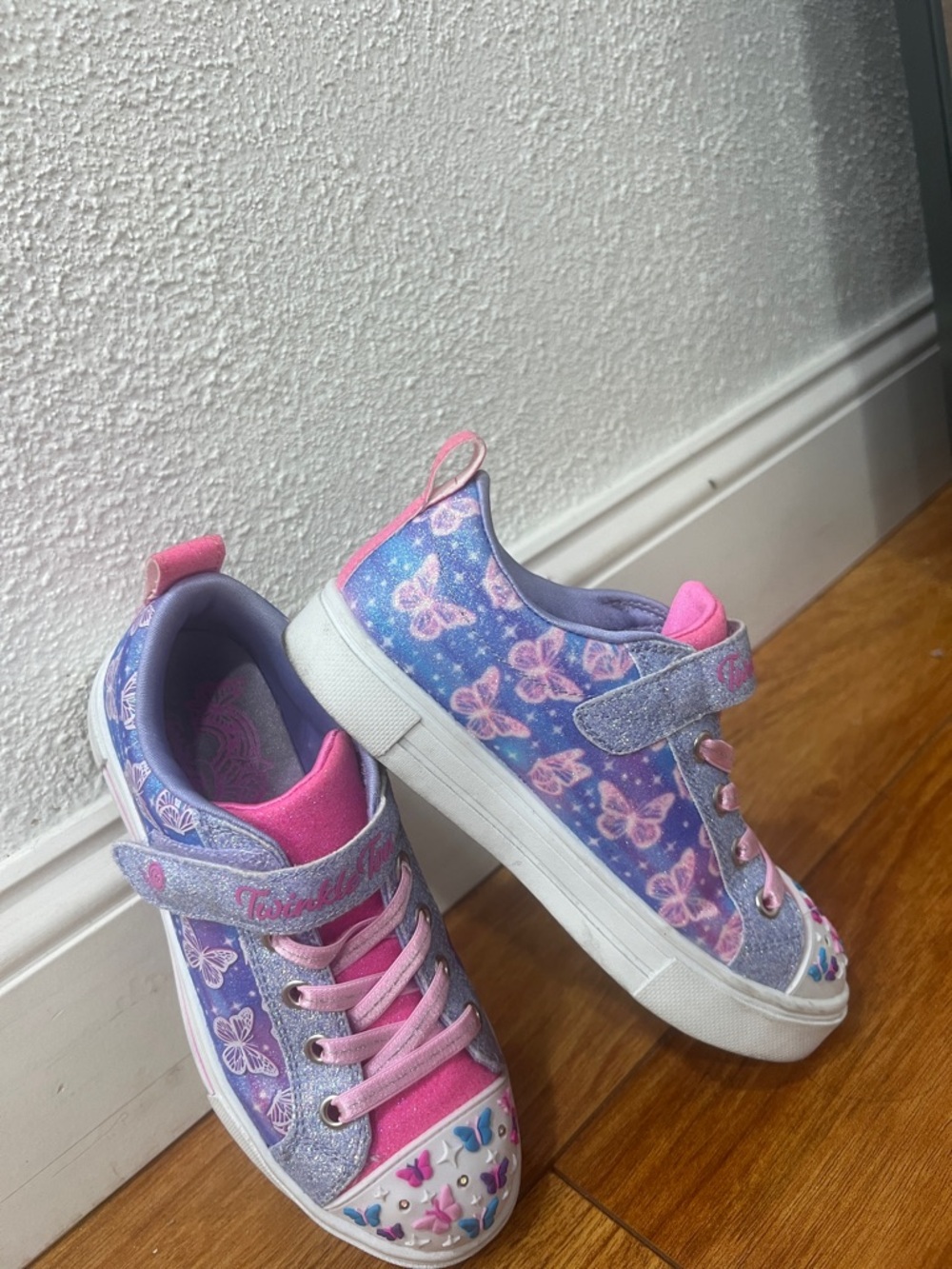 Skechers Girls Purple and Pink Butterfly Sneakers